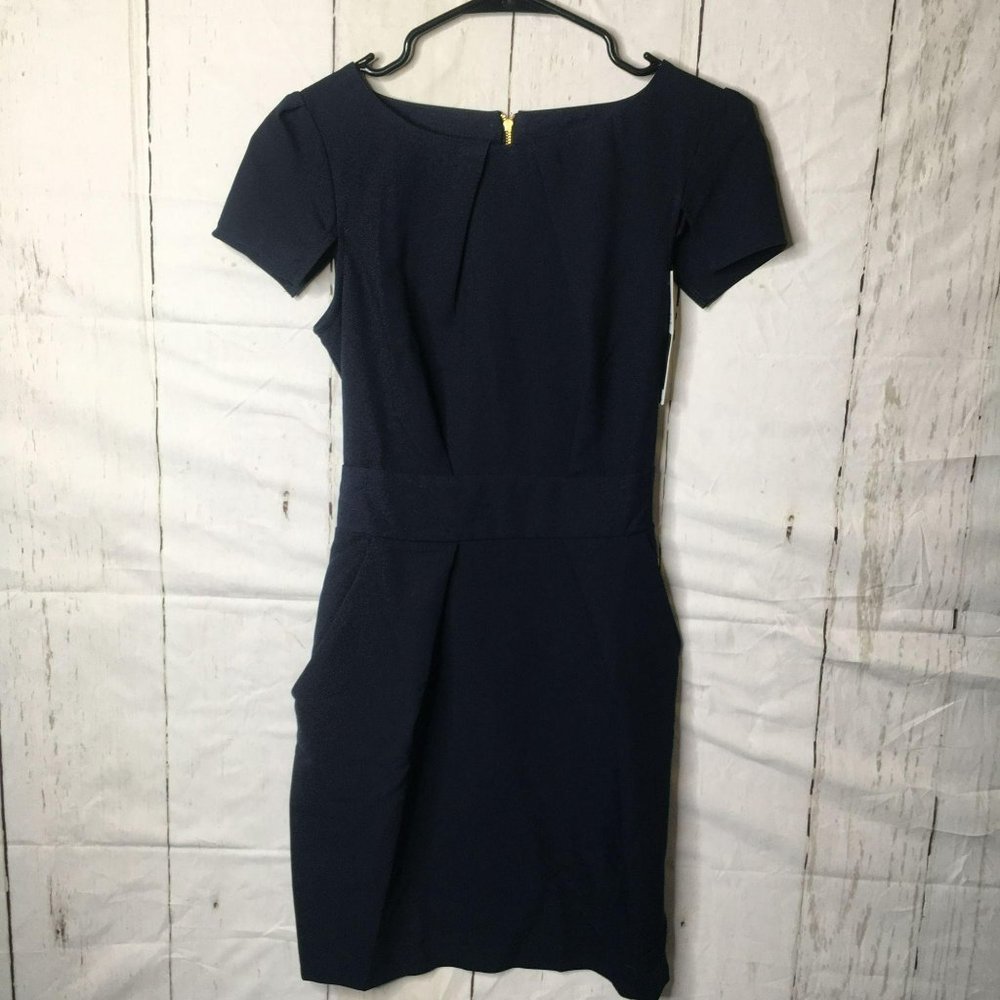 Closet Womens Tie Back Mini Pocket Dress Zip 8 NWT